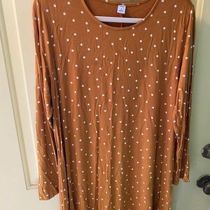 Old Navy mustard colored polka dot dress size XL